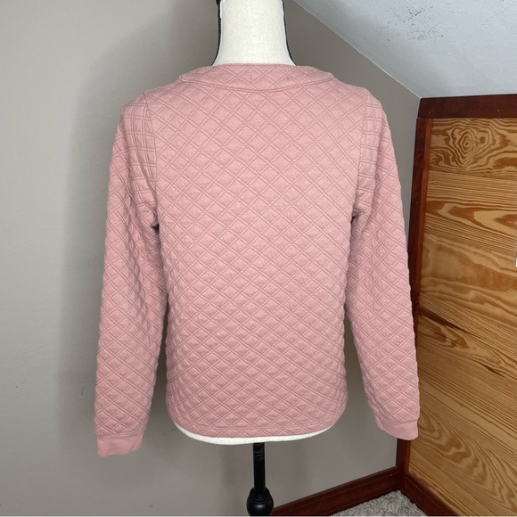 Madewell (Re)sourced Quilted Crop Cardigan Sweatshirt Faded Mauve Pink XS NB518 - Picture 4 of 12